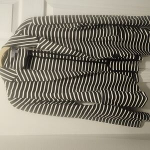 Olivia Moon Black and White Striped Blazer